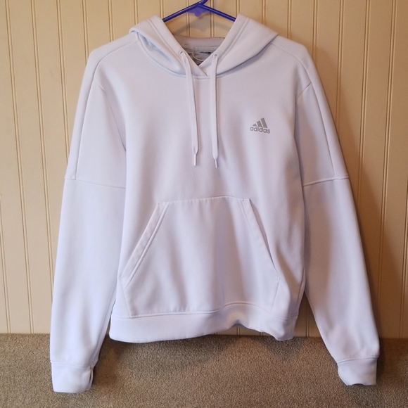 adidas Other - Adidas hooded sweatshirt white gray large